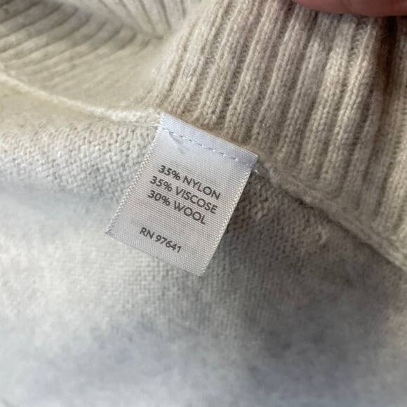 J Jill Pure Jill Cardigan Medium Wool Lagenlook Minimalist Neutral Open Ribbed - Picture 7 of 10